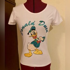 Women’s DOLCE & Gabbana DESIGNER Donald Duck Embellished Top Tee Shirt Medium